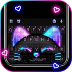 Logo of Cute Black Neon Kitty Keyboard android Application 